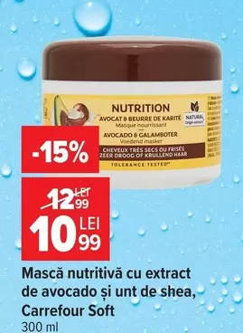 Masca nutritivă cu extract de avocado și unt de shea
