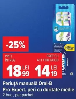 Periuta manuala Pro-Expert, peri cu duritate medie
