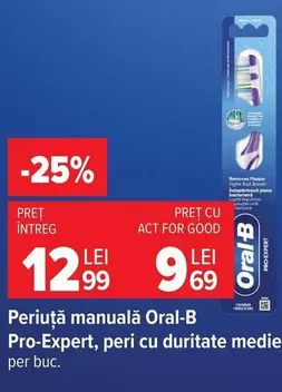 Periuta manuala Pro-Expert, peri cu duritate medie