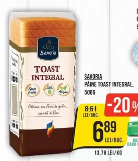 PÂINE TOAST INTEGRAL