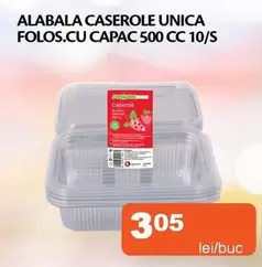 Unica - ALABALA CASEROLE UNICA FOLOS.CU CAPAC 500 CC 10/S