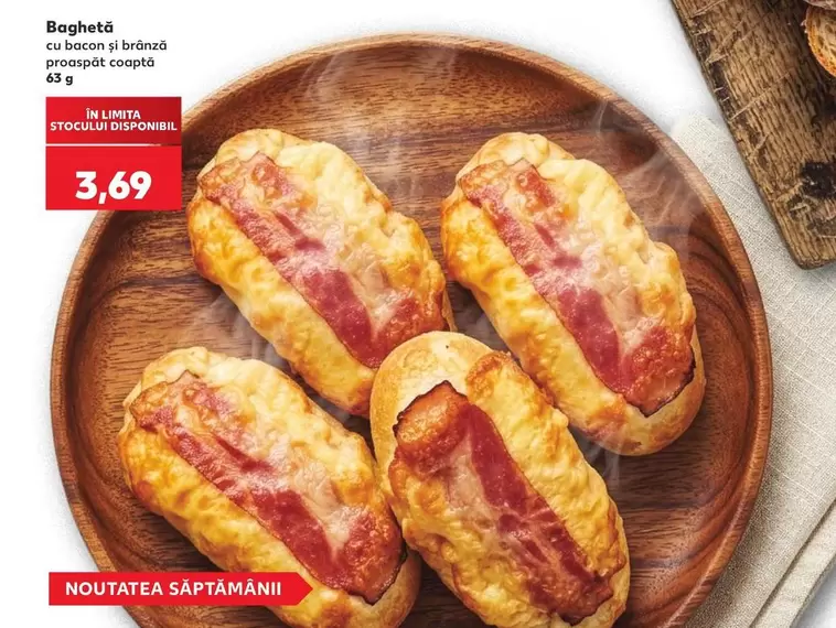 Baghetă cu bacon și brânză