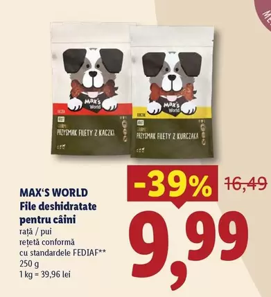 File deshidratate pentru câini