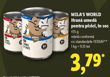 Hrană umedă pentru pisici, în sos