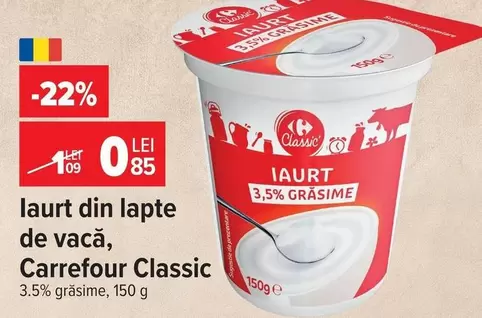 iaurt din lapte de vacă