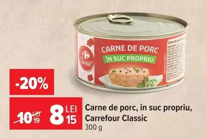 Carne de porc, in suc propriu