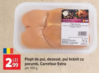 Piept de pui, dezosat, pui hrănit cu porumb