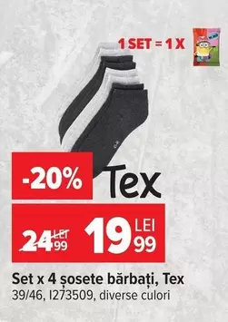 Set x 4 șosete bărbați, 39/46, 1273509, diverse culori