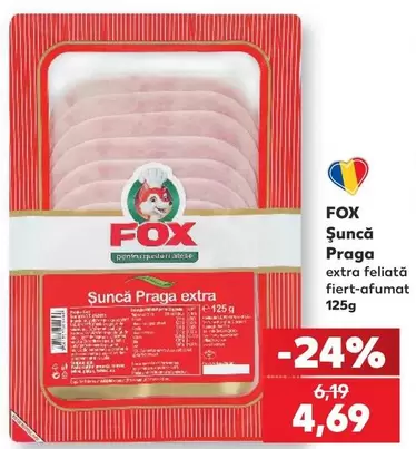 Șuncă Praga extra feliată fiert-afumat