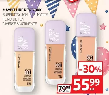 Maybelline - SUPERSTAY 30H LUMI MATTE FOND DE TEN DIVERSE SORTIMENTE