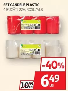 SET CANDELE PLASTIC