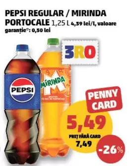 Pepsi - PEPSI REGULAR / MIRINDA PORTOCALE