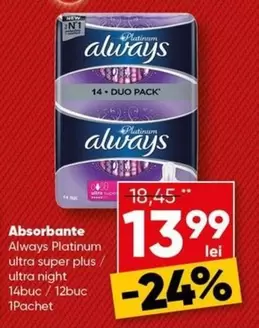 Always - Absorbante ultra super plus / ultra night