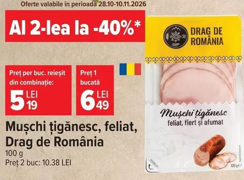Mușchi țigănesc, feliat