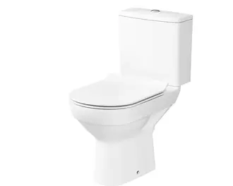 Set vas WC cu rezervor, mecanism și capac soft close Cersanit City 603 Clean On, fără margine de clătire, alb