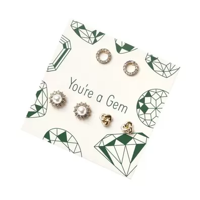Set 3 perechi de cercei Hidden Gems