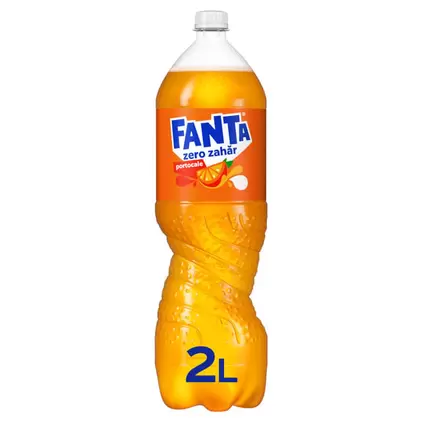 Bautura carbogazoasa Fanta Portocale Zero Zahar, 2 l