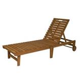 Sezlong pliabil de gradina, natur, 199,8 x 63 x 94 cm • GoodHome Acacia Denia