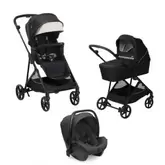 Carucior copii 3 in 1 Chicco Seety, cu scaun auto Kory Plus I-Size, EtnaBlack (Negru), 0luni+