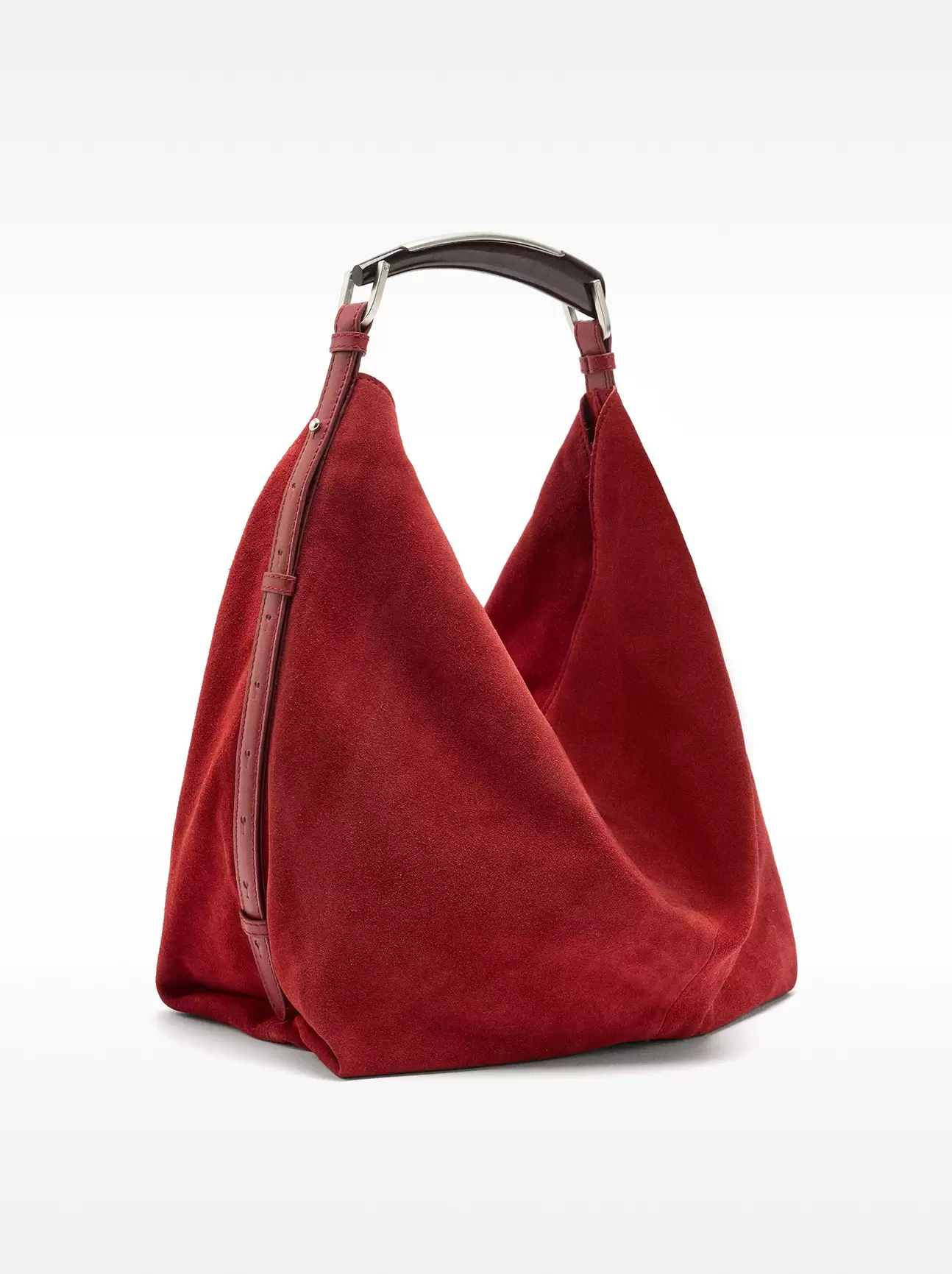 Shoulder bag in suede leather