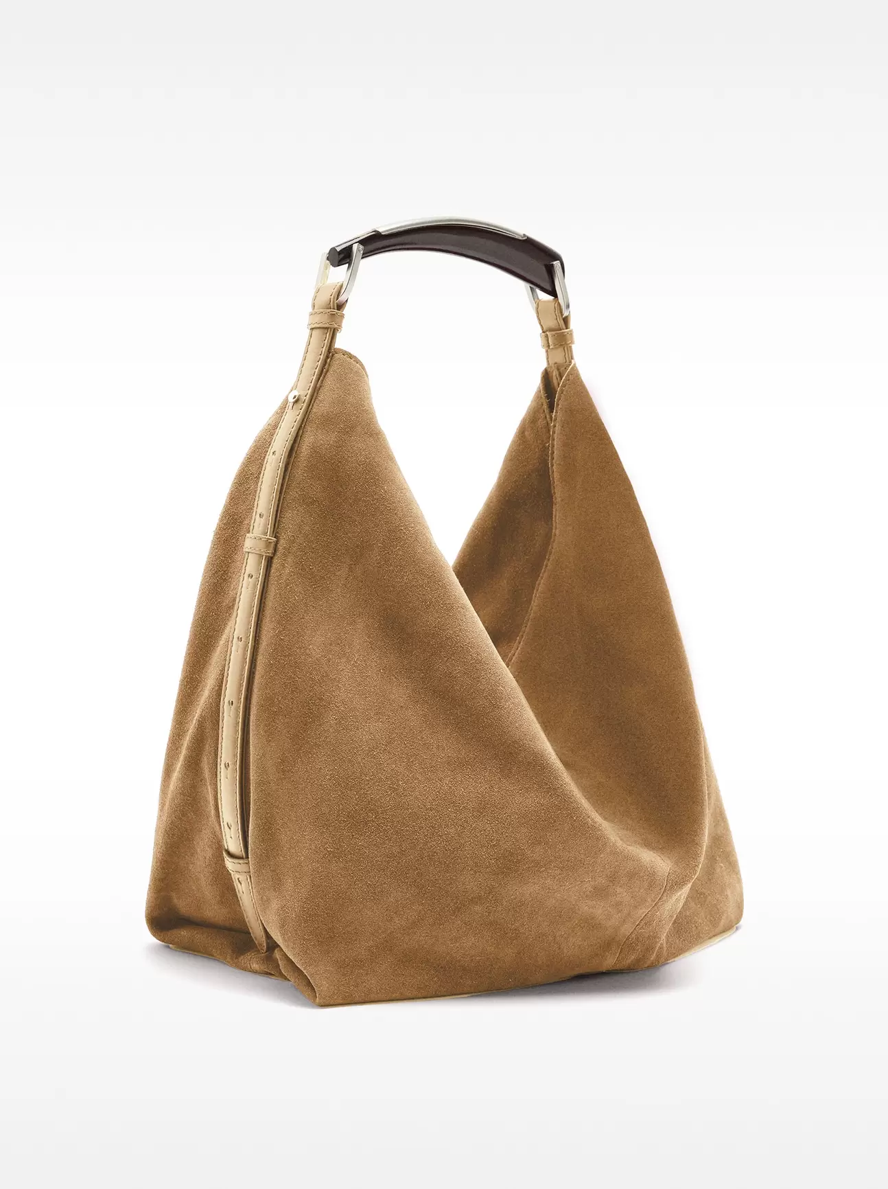 Shoulder bag in suede leather
