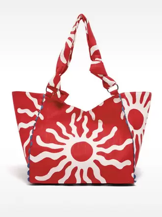 Printed 100% cotton shopper bag