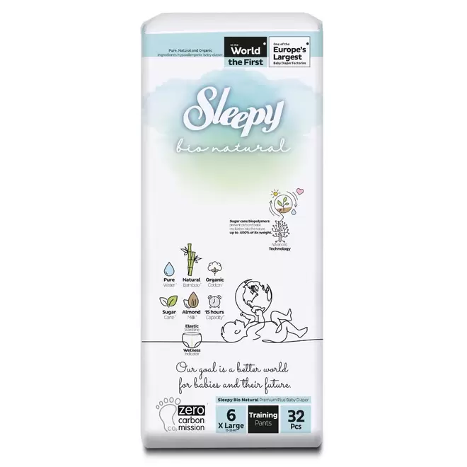 Scutece chilotel X Large, Nr. 6, 15-25 kg, 32 buc, Sleepy Bio...
