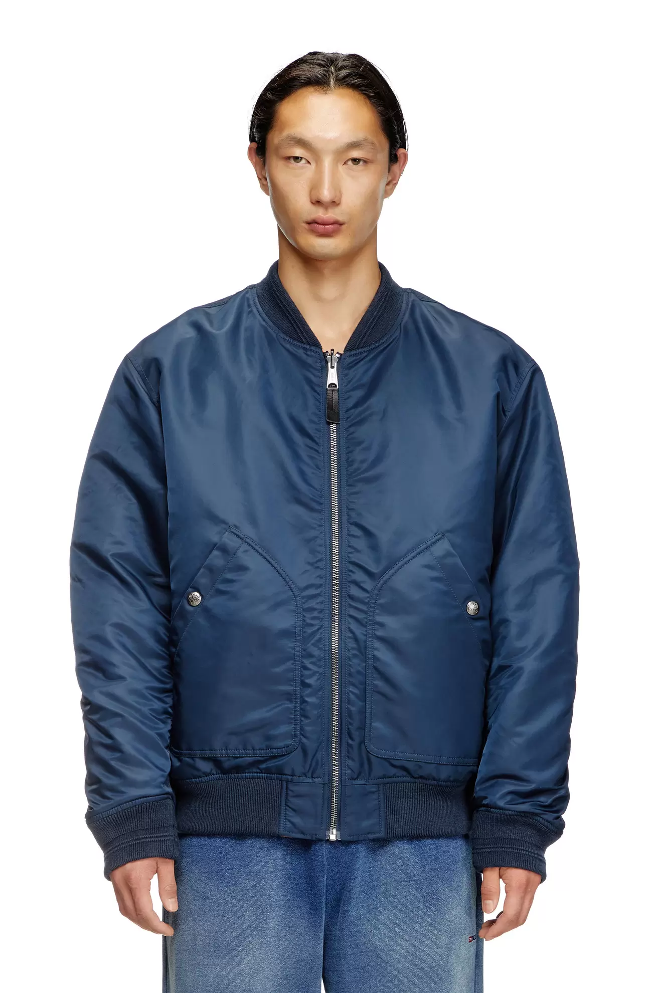 Bomber in padded nylon with Oval D
