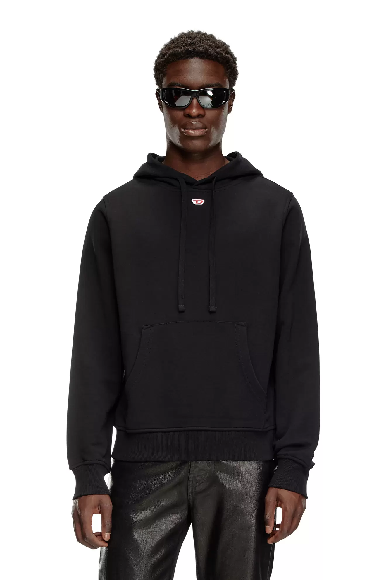 Cotton hoodie with mini D patch