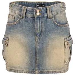 Denim cargo mini skirt