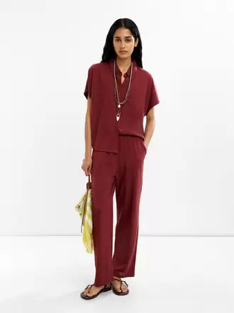 Cotton trousers with elastic waist