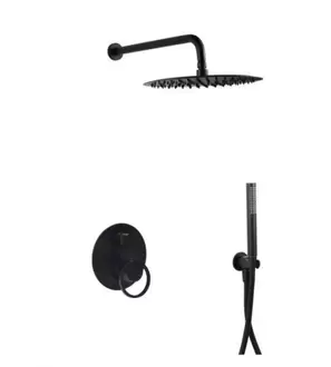 Set dus incastrat, Demm, Skat, cu baterie, brat si palarie, negru mat, D. 25 cm
