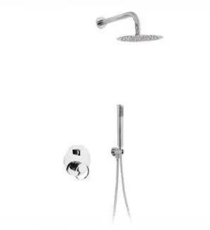 Set dus incastrat, Demm, Skat, cu baterie, brat si palarie, crom lucios,  D. 25 cm,