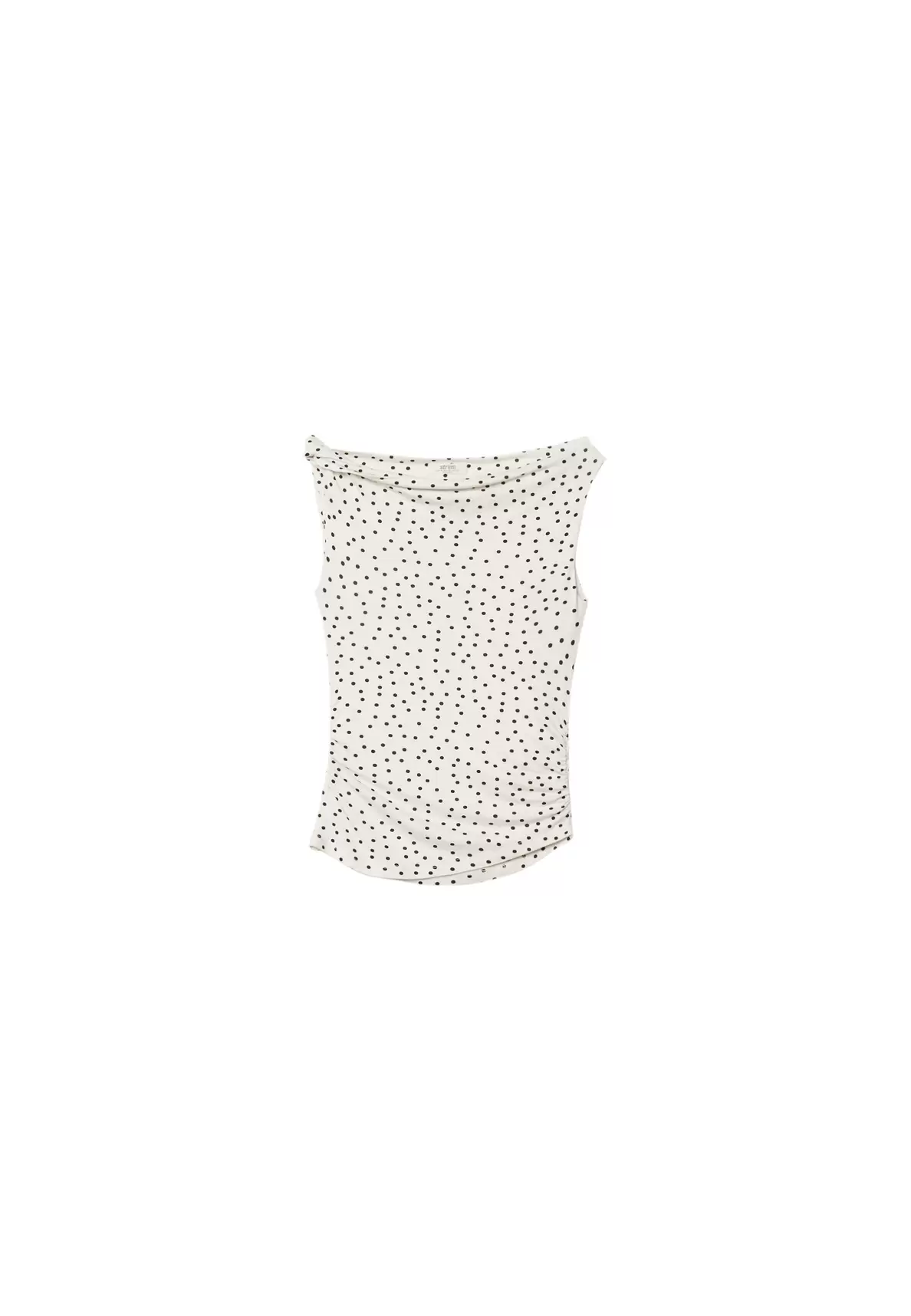 Tricou asimetric cu fronseuri și buline