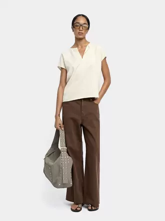 Blouse with topstitching 100% lyocell