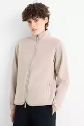 Basic fleece zip-through sweatshirt