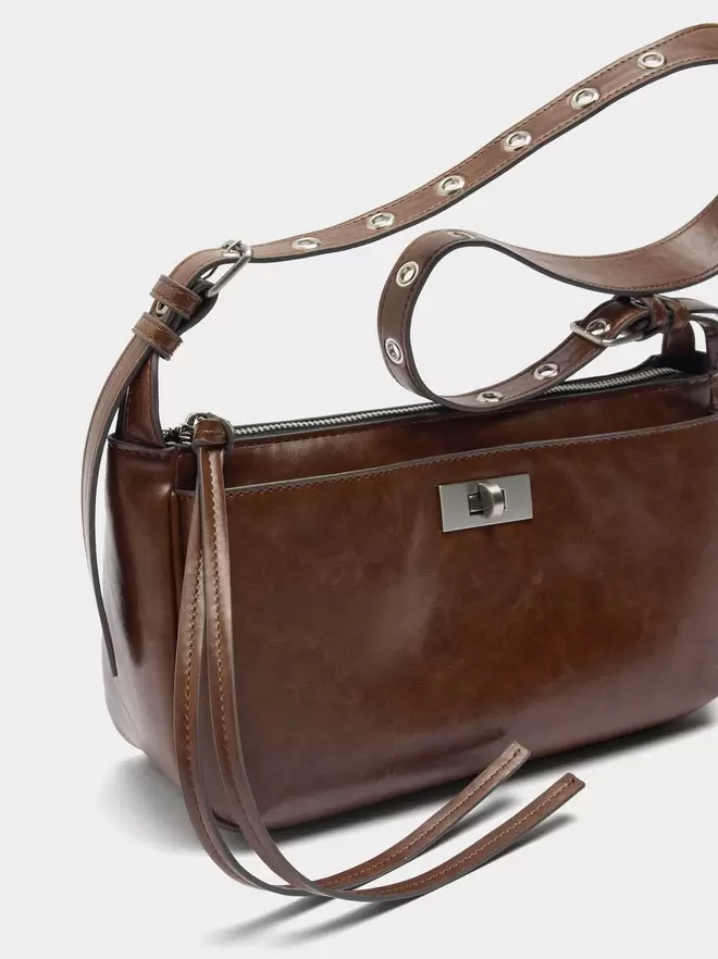 Shoulder bag with studded strap M