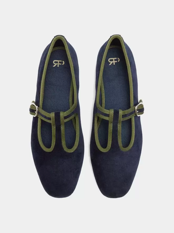 T-bar ballet flats with soft texture