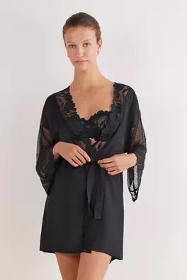 Kimono din Satin de Viscoză și Tul All About Flowe...