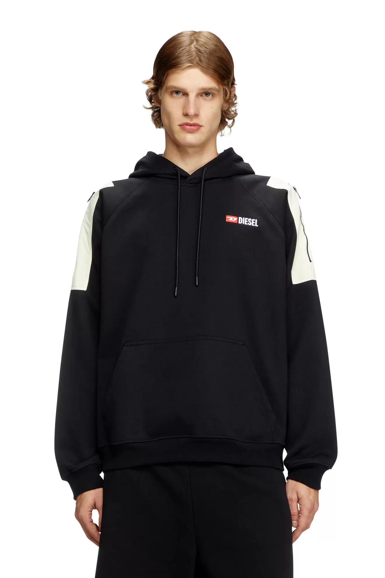 Hoodie with shoulder pockets