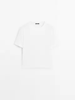 Tricou cu mânecă scurtă și cusătură decorativă la spate