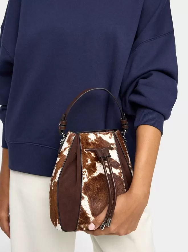 Leather bucket bag