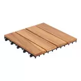 Set 4 placi pentru pardoseala/dusumea, compozit, maro, 30 x 30 x 2.4 cm • Floro Acacia