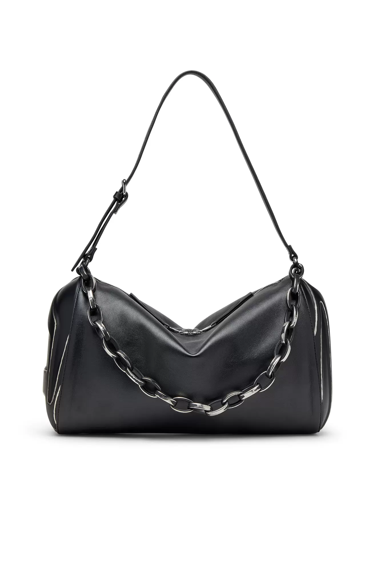 Load-D-Shoulder bag in brushed laminated PU