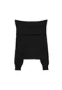 Exposed shoulder knit sweater