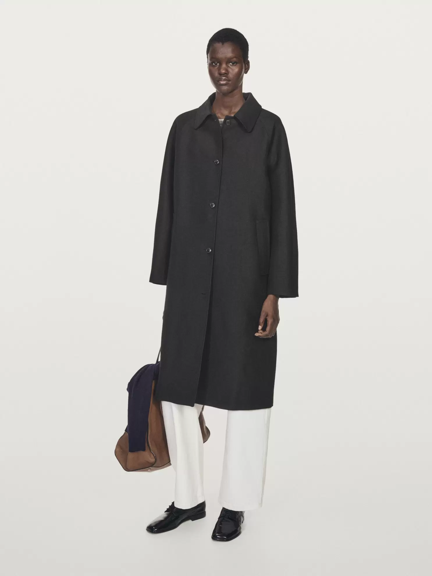 Long wool blend coat