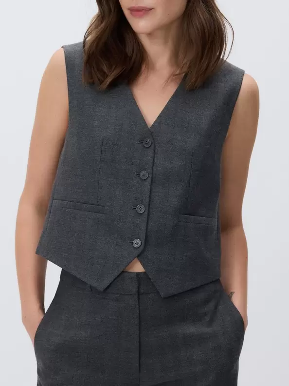 Vestă clasică cu adaos de viscoză