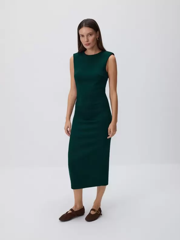 Rochie midi cu adaos de viscoză