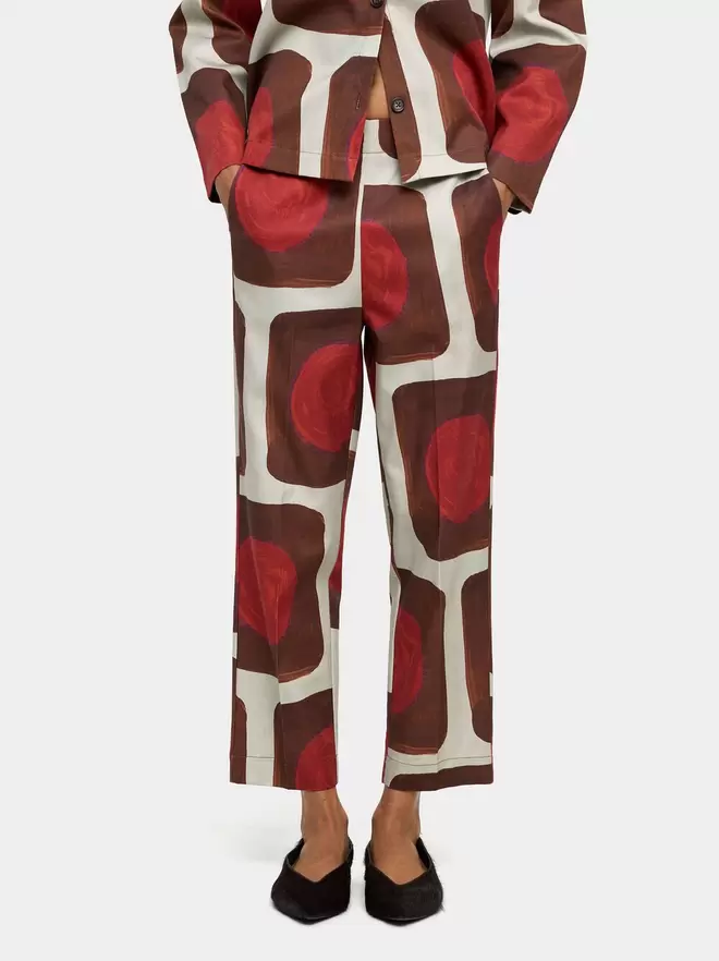 Printed lyocell trousers
