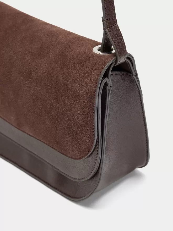 Crossbody bag with double flap